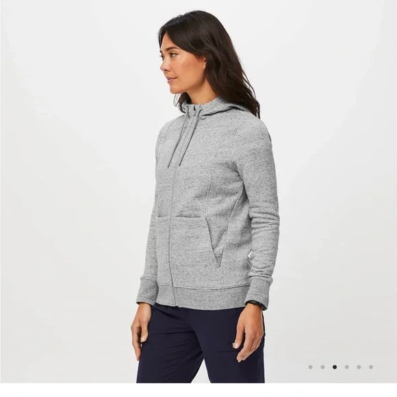 Figs On Shift Gray Full Zip Hoodie - Picture 3 of 6